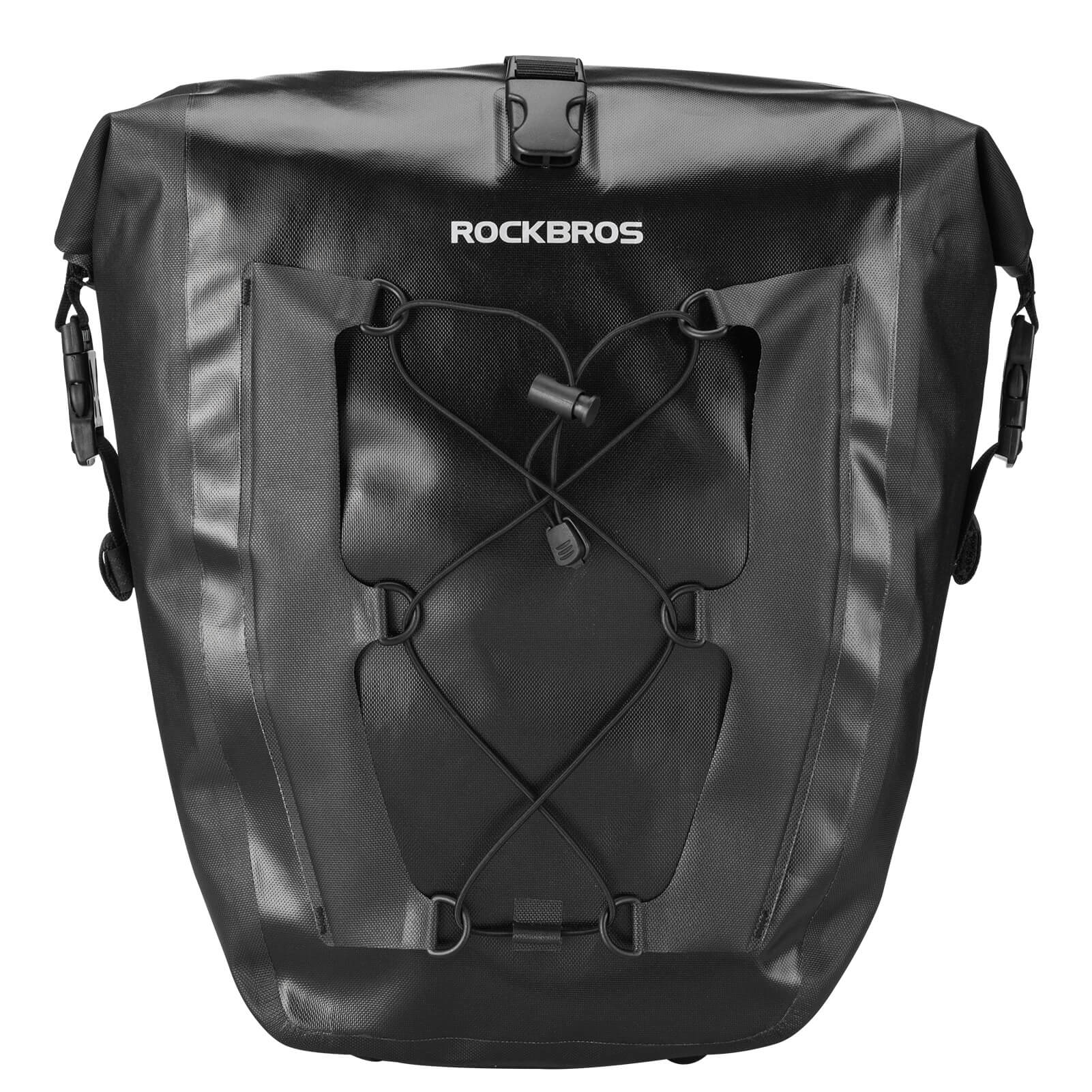 ROCKBROS 27L waterproof bike pannier bag for rear rack with large capacity
#Color_Black