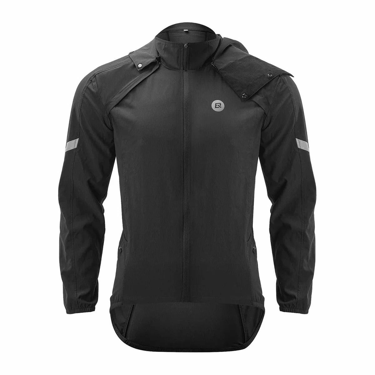 ROCKBROS 3-in-1 detachable cycling jacket with long sleeves, vest, and sun protection shawl, windproof and sunproof for all-season riding.