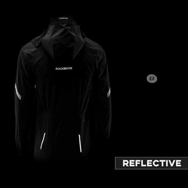ROCKBROS 3-in-1 detachable cycling jacket with long sleeves, vest, and sun protection shawl, windproof and sunproof for all-season riding.