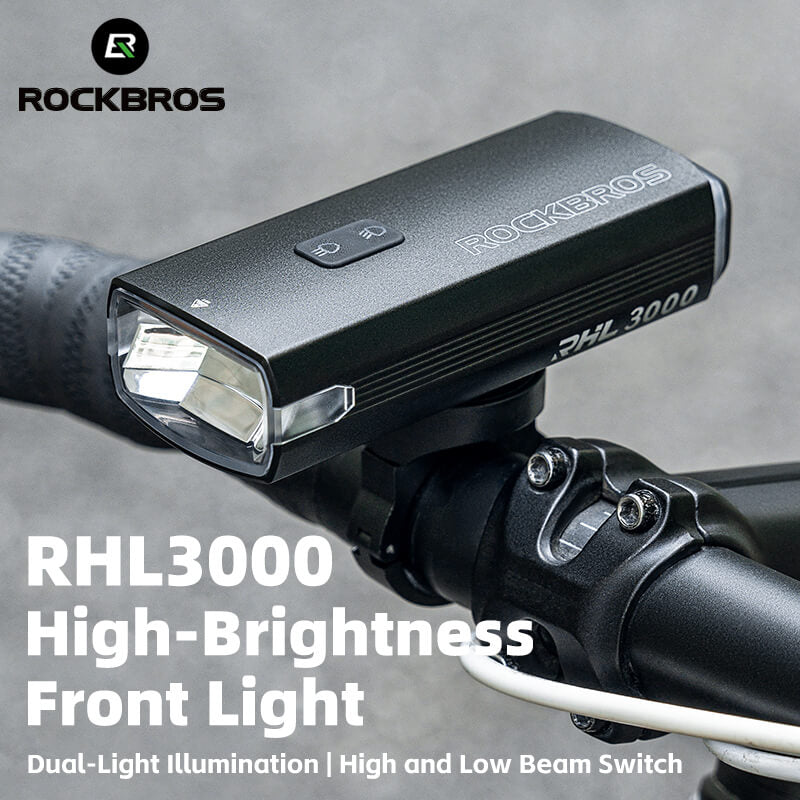 ROCKBROS 3000 lumens bicycle headlight with aluminum body and powerful beam
