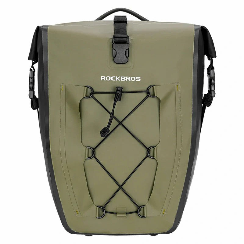 ROCKBROS waterproof cycling pannier bag with reflective logo
#Color_Green