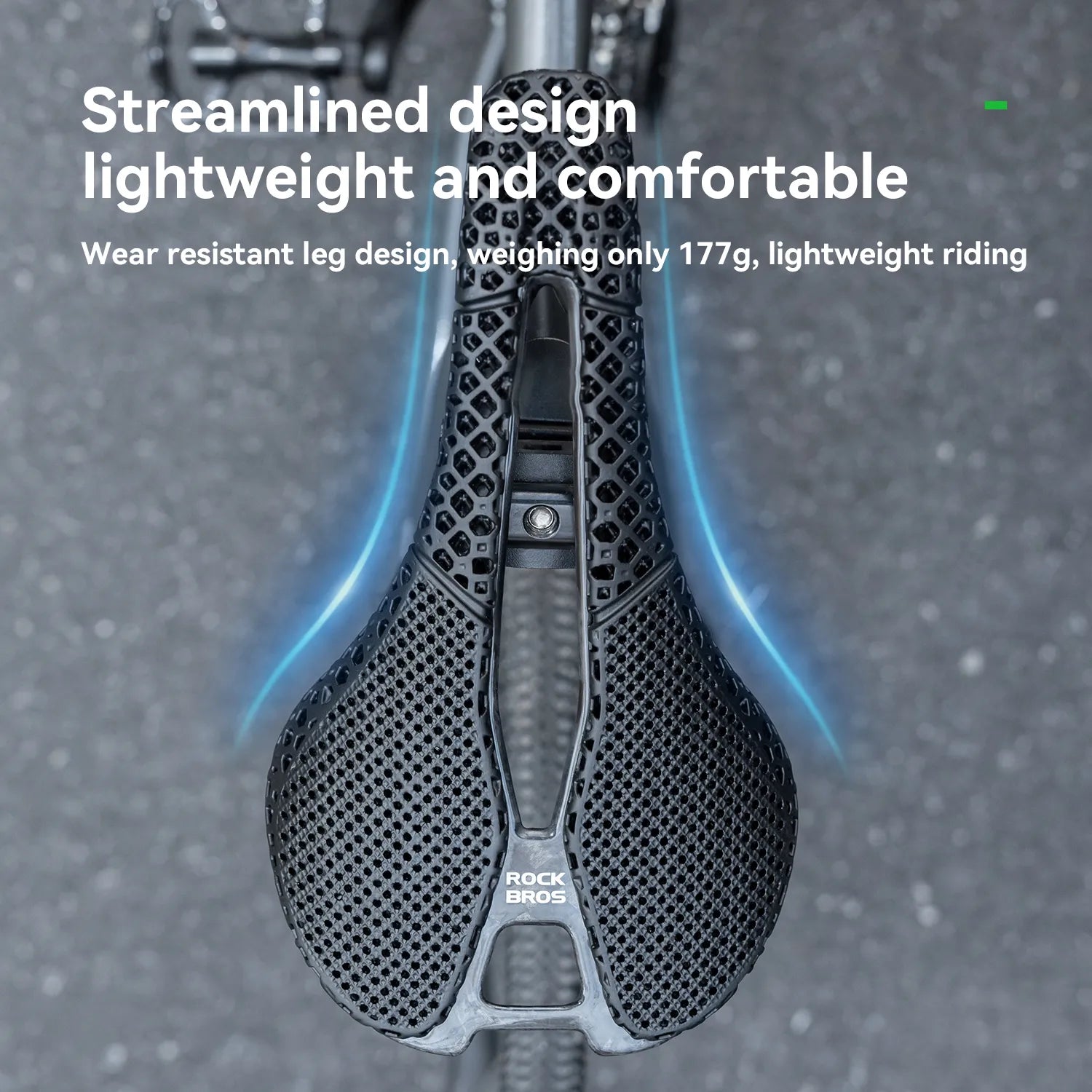 ROCKBROS 3D printed carbon bike saddle with a lightweight 12K carbon fiber base for road, mountain, and folding bikes