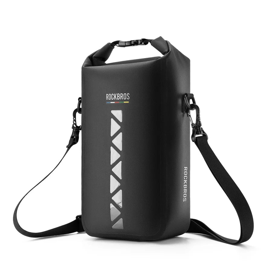 ROCKBROS 4L waterproof bike fork bag with quick-release mount for bikepacking, gravel riding, and outdoor cycling