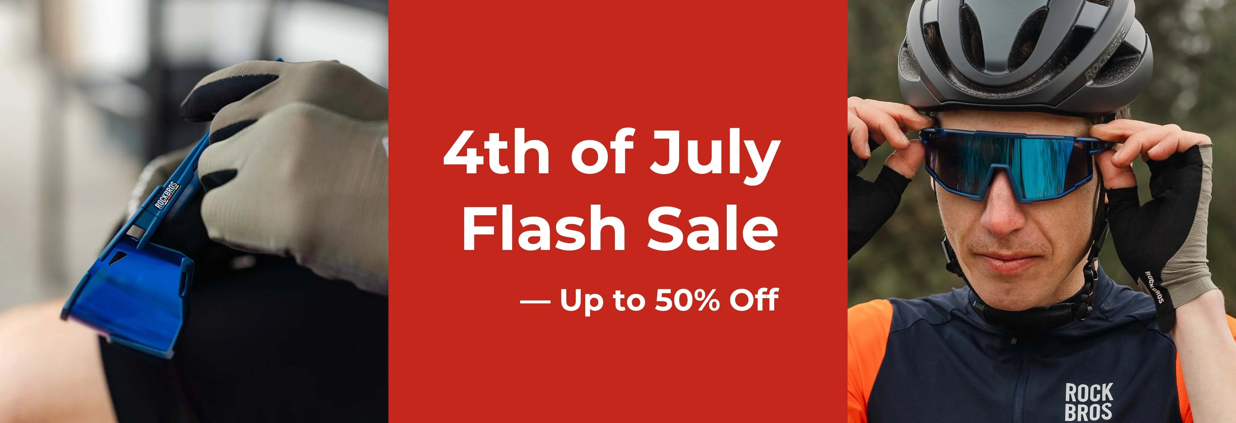 ROCKBROS 4th of July Flash Sale on bike helmets, cycling bags, apparel, tools, and accessories