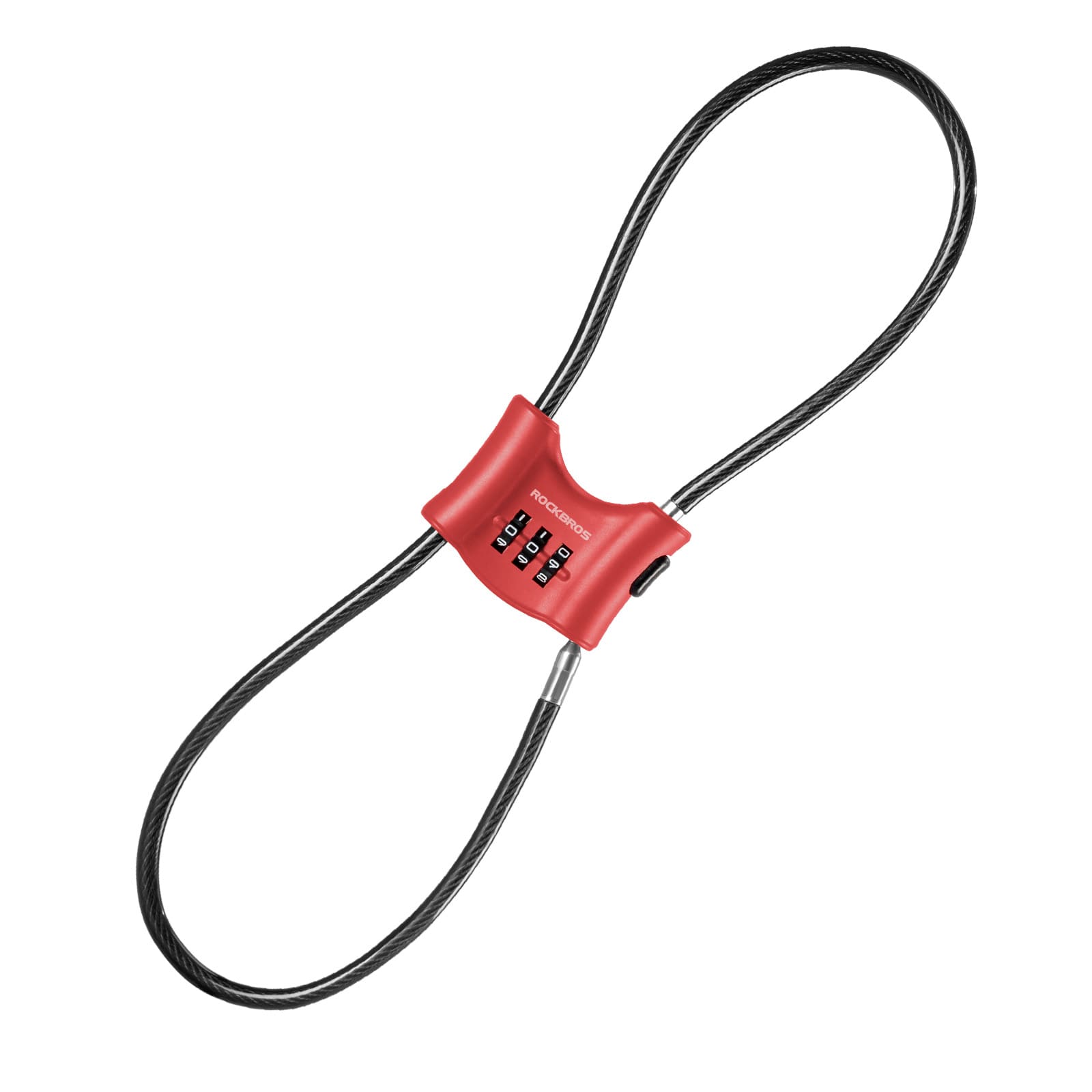 ROCKBROS 5.5mm steel cable bike lock with double loop for cycling anti-theft protection
#Color_Red