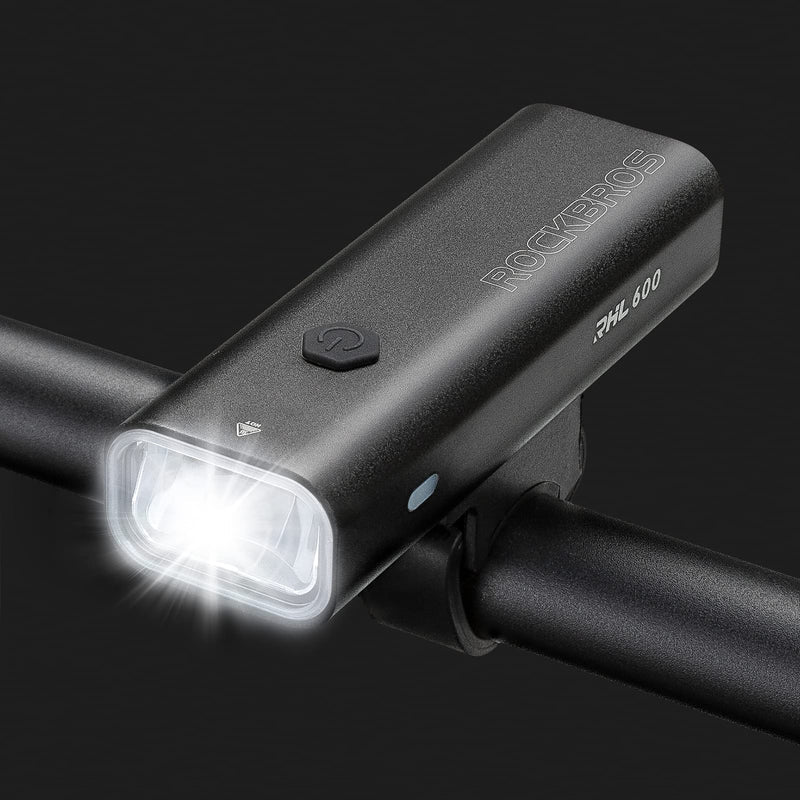 ROCKBROS high-performance 600-lumen front bike light, visible day and night, rechargeable
#Color_Black