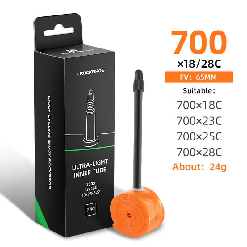 ROCKBROS 700C TPU Bike Inner Tube – Ultralight, Puncture Resistant for Road and Gravel Bikes
#Style_24g 65MM