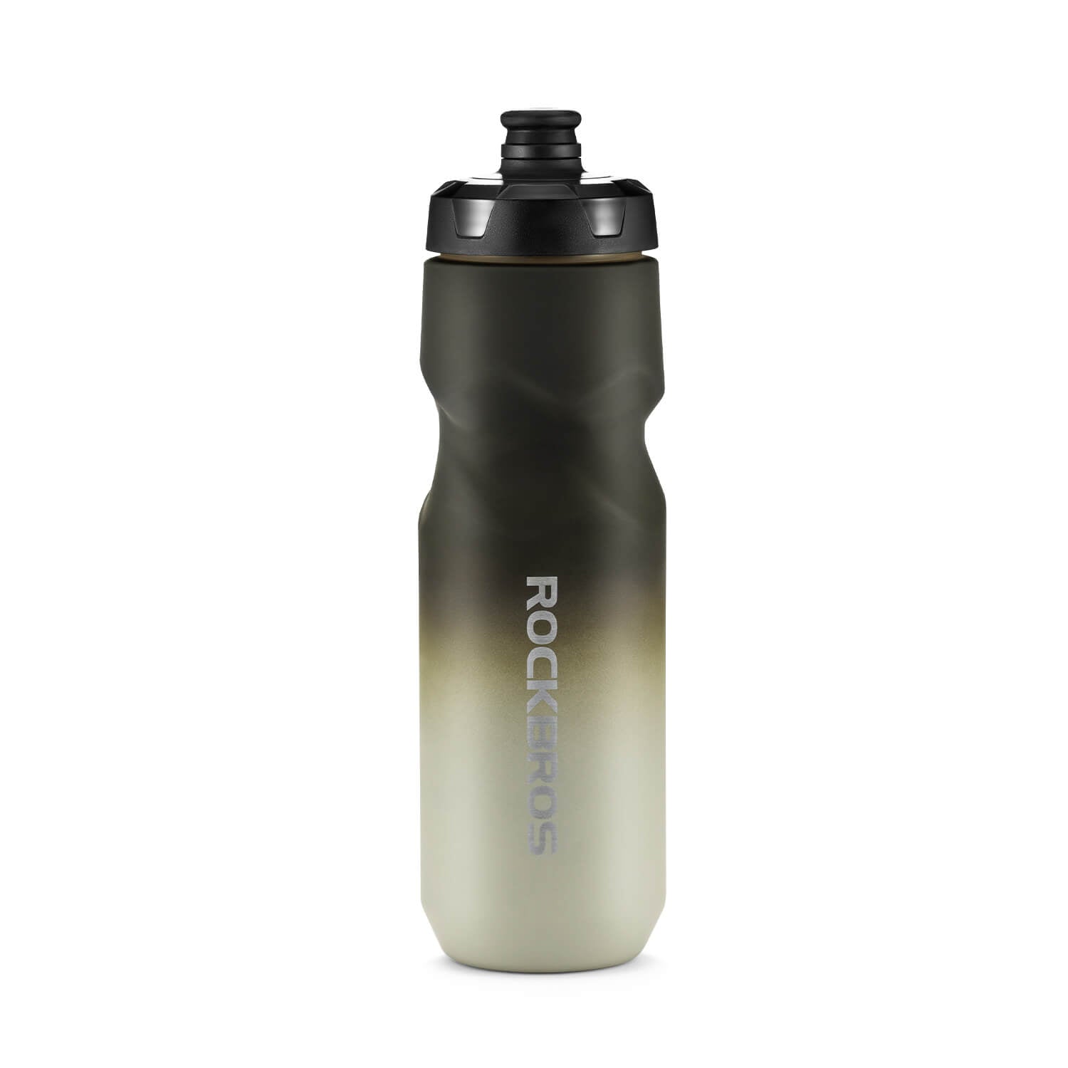 ROCKBROS 750ml bike water bottle featuring skin-feeling grip and leakproof pull-top lid
#Color_Gradient Gray White (750ml)