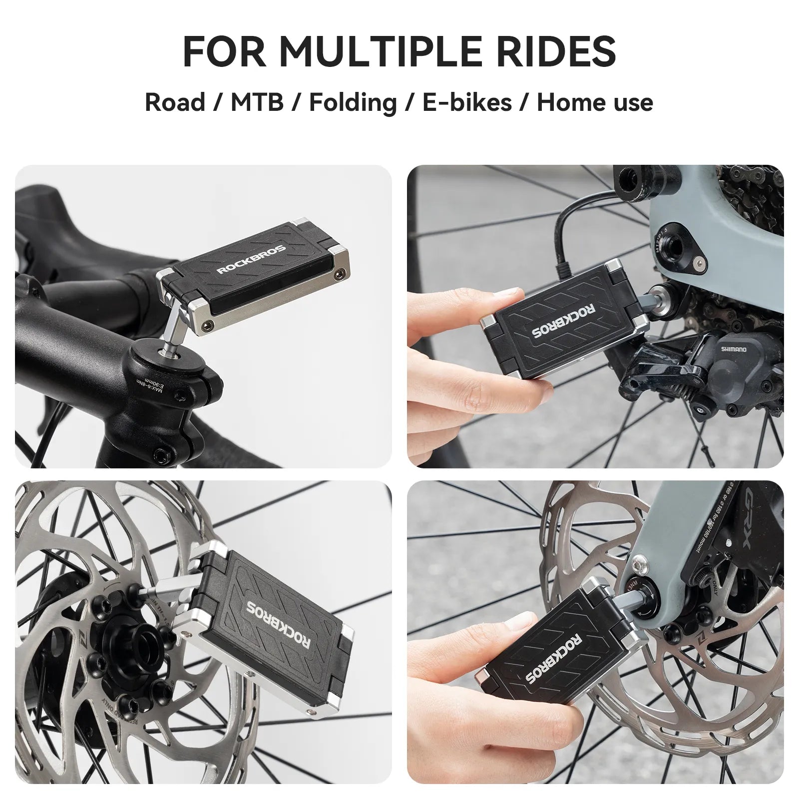 ROCKBROS 8-in-1 mini portable bike repair tool for road and mountain bikes