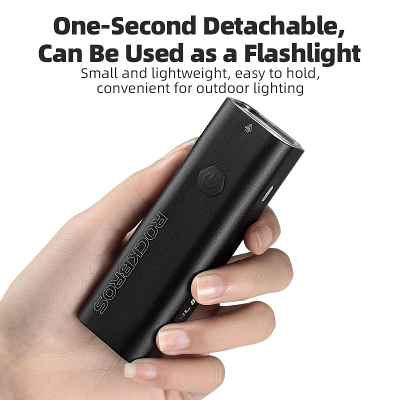 ROCKBROS 800 Lumen Bike Headlight with USB-C Charging, Dual Beam, Aluminum Body, and Waterproof Design