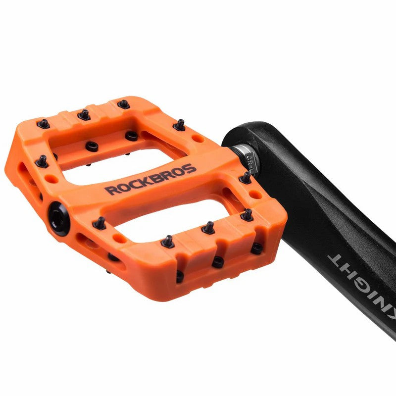 ROCKBROS 9/16" nylon bike pedals with high-speed bearings for smooth cycling performance
#Color_Orange