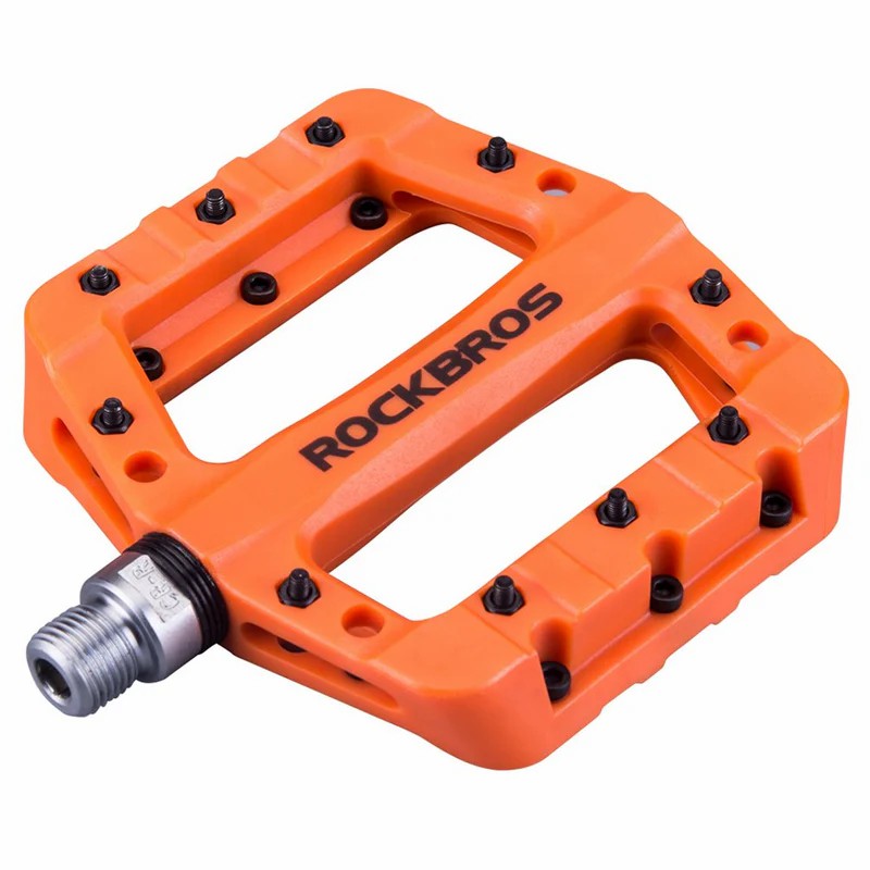 ROCKBROS 9/16" nylon bike pedals with high-speed bearings for smooth cycling performance
#Color_Orange