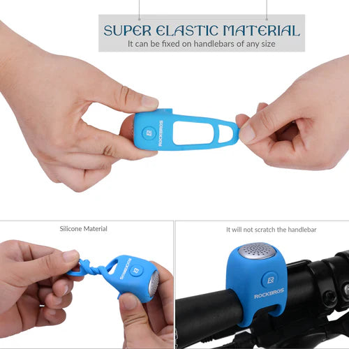 ROCKBROS Loud Electric Bike Horn for Handlebar with 90dB Sound, Rainproof Protection, and Replaceable Battery
#Color_Blue