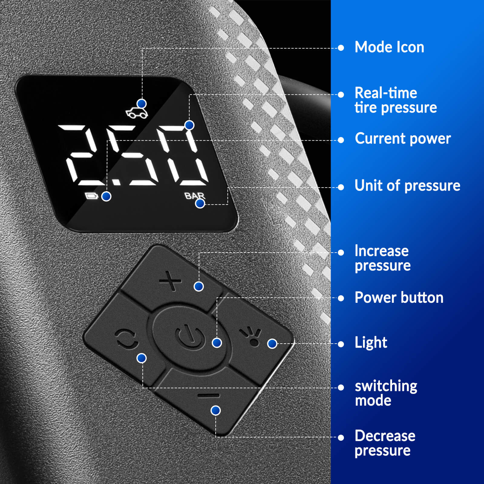 ROCKBROS A13 Mini Electric Air Bike Tire Pump 150PSI for quick inflation
