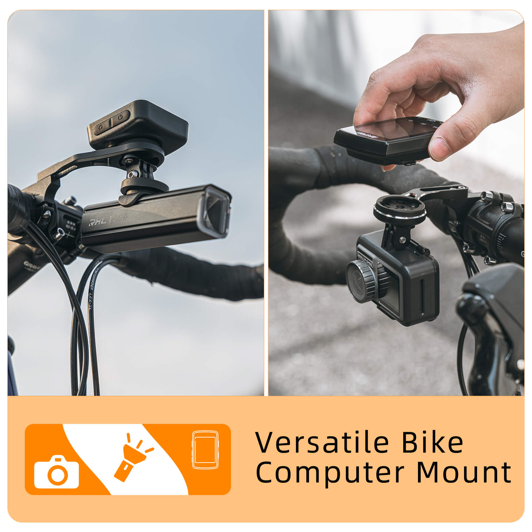 ROCKBROS adjustable bike computer mount with extendable design on handlebar