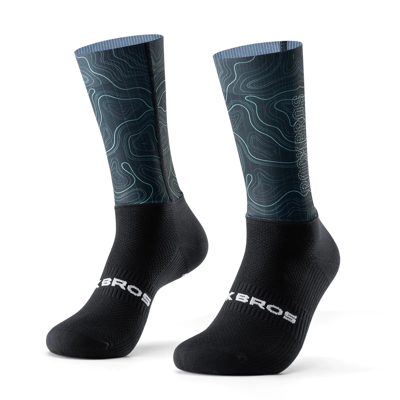 ROCKBROS aero compression cycling socks breathable moisture-wicking road cycling performance socks
#Color_Dark Green