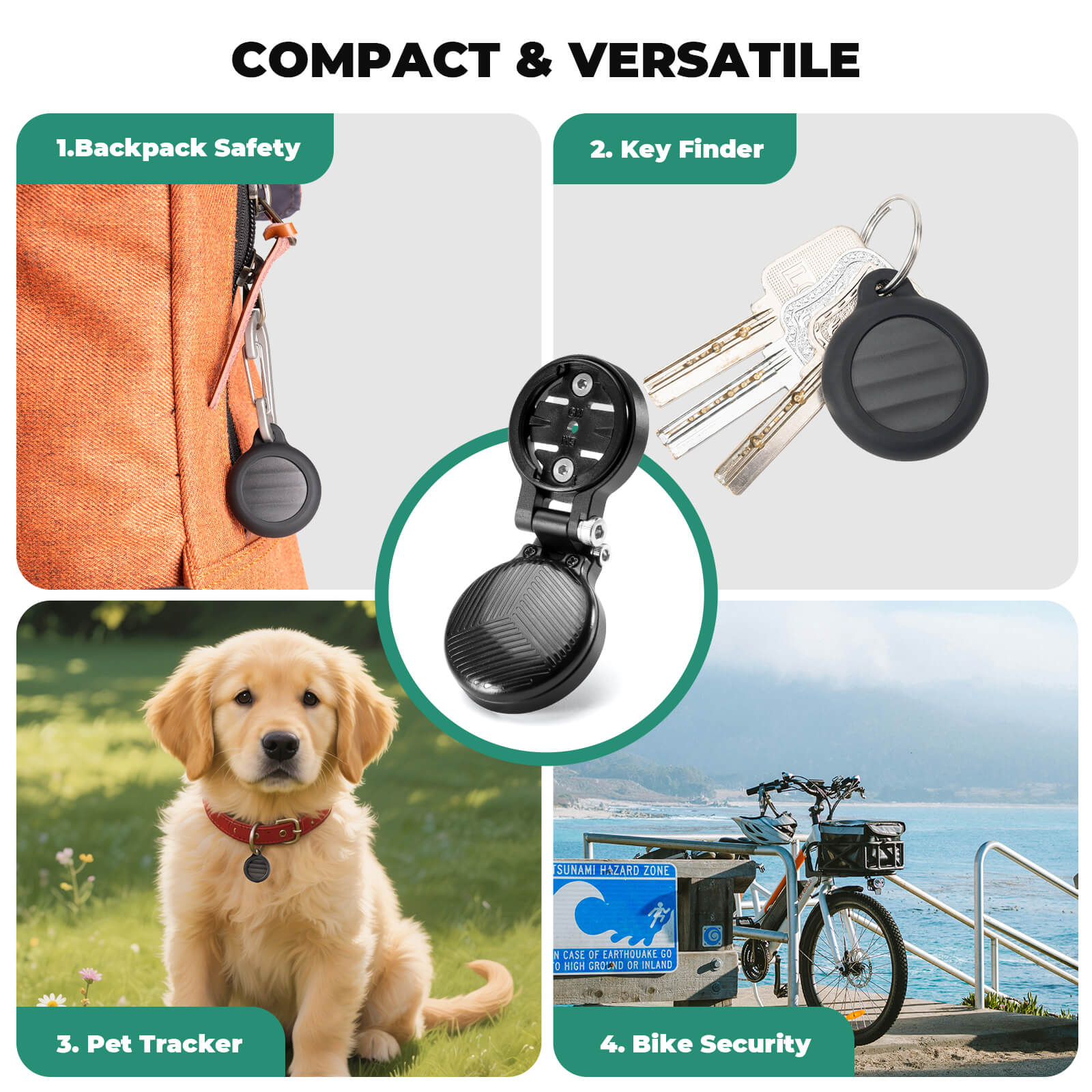 ROCKBROS AirTag bike tracker anti-theft device for bicycle, e-bike, keys and pets