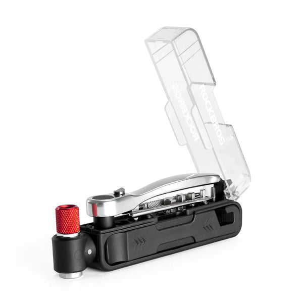 ROCKBROS all-in-one bike repair tool kit with mini ratchet, tire repair tools, and CO2 inflator