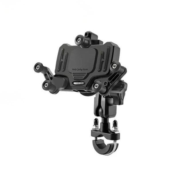 ROCKBROS Alloy and Polymer Composite Bike Phone Mount with Shock-Absorbing Structure and Handlebar Clamp