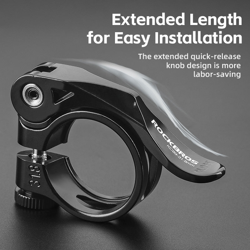 ROCKBROS Lightweight Hollow 6061 Aluminum Bike Seat Clamp with Easy-Screw Lock for Cycling