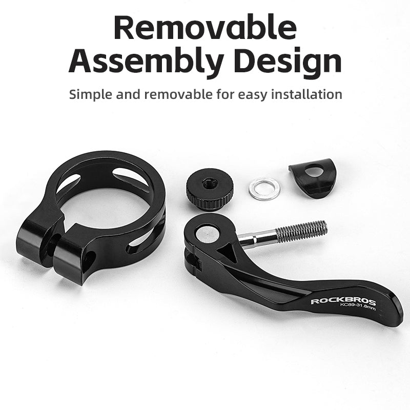 ROCKBROS Lightweight Hollow 6061 Aluminum Bike Seat Clamp with Easy-Screw Lock for Cycling