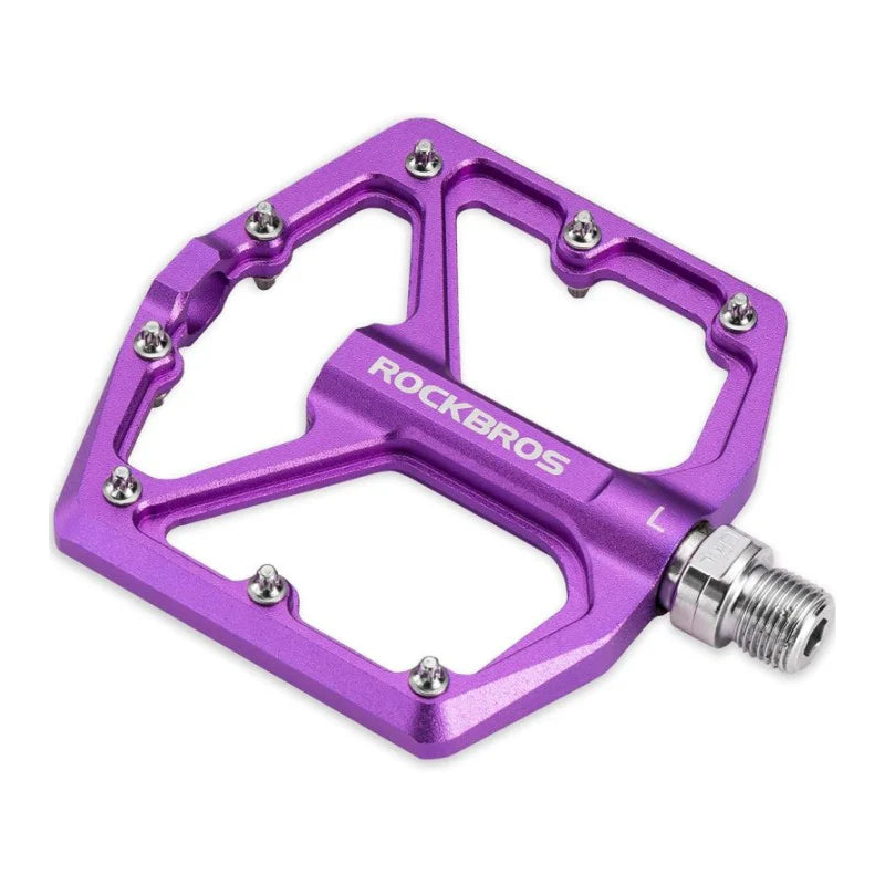 ROCKBROS Aluminum Bearing Bike Pedals with wide platform, lightweight design, and sealed bearings for smooth, stable cycling
#Color_Purple