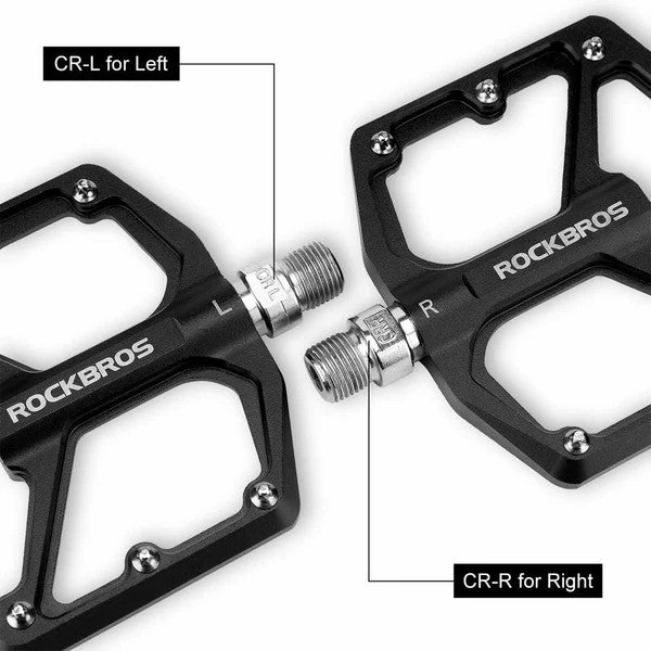 ROCKBROS Aluminum Bearing Bike Pedals with wide platform, lightweight design, and sealed bearings for smooth, stable cycling