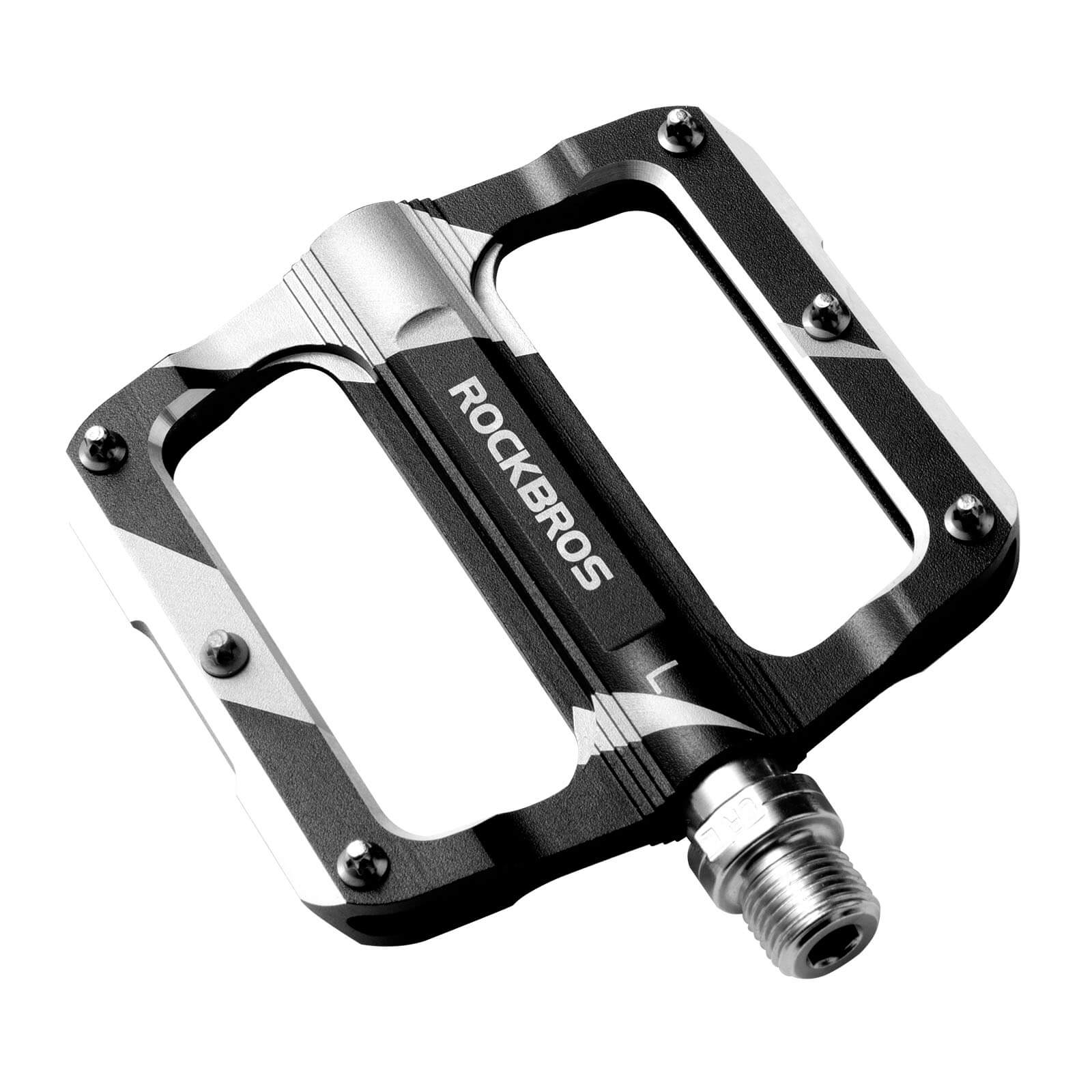 ROCKBROS aluminum alloy bike pedals with sealed bearings for smooth and durable pedaling
#Color_Black