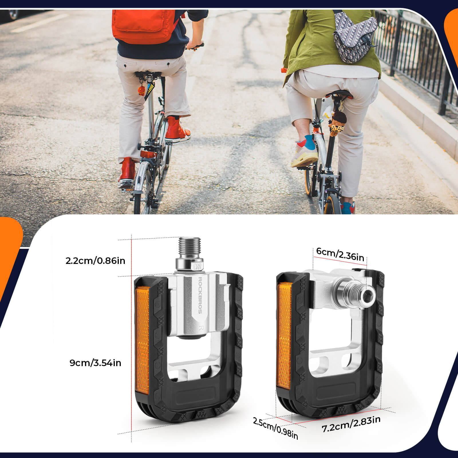 ROCKBROS aluminum folding bike pedals – lightweight, durable, and portable bicycle pedals for road, mountain, and folding bikes