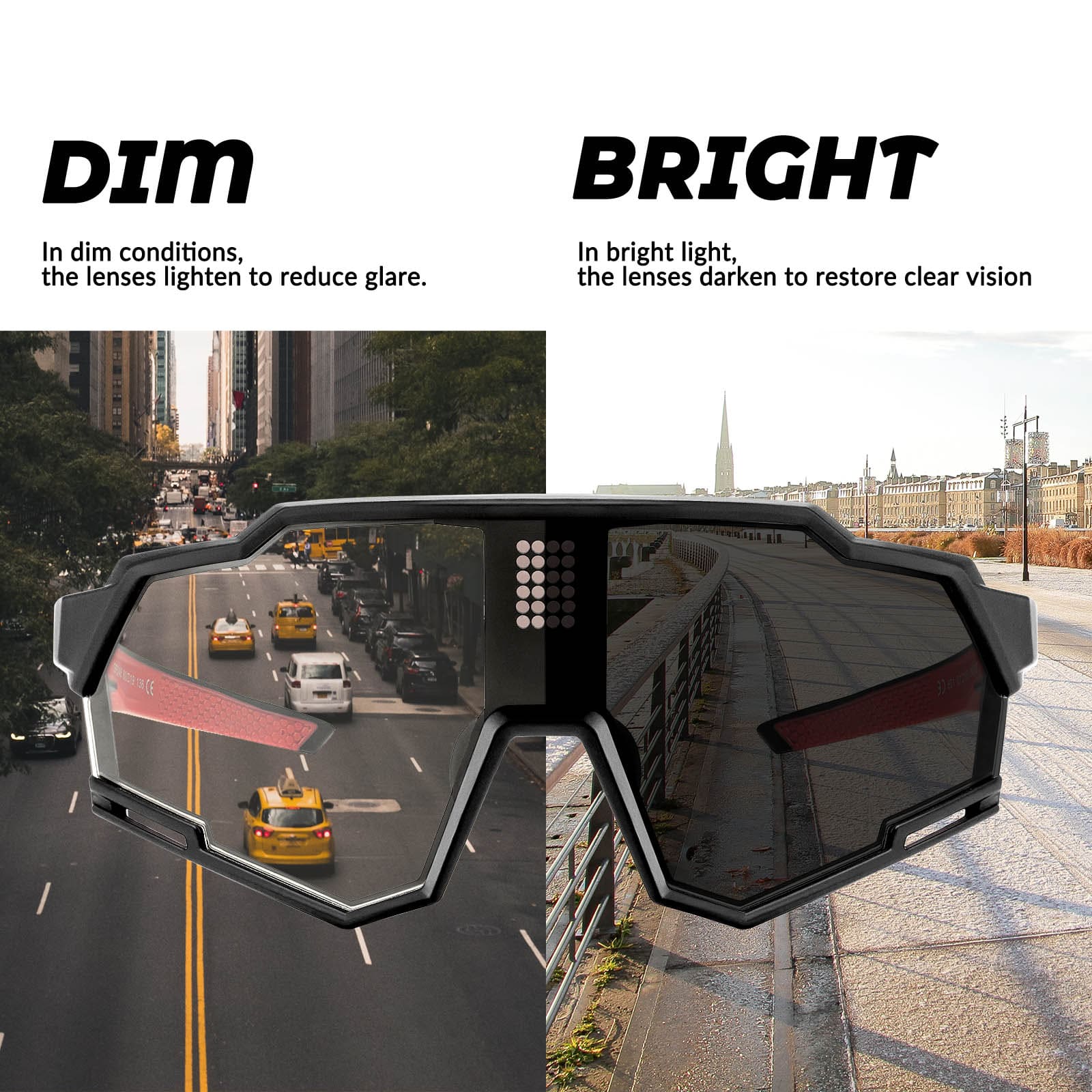 ROCKBROS anti-glare smart LCD adaptive cycling glasses for road cycling and outdoor riding