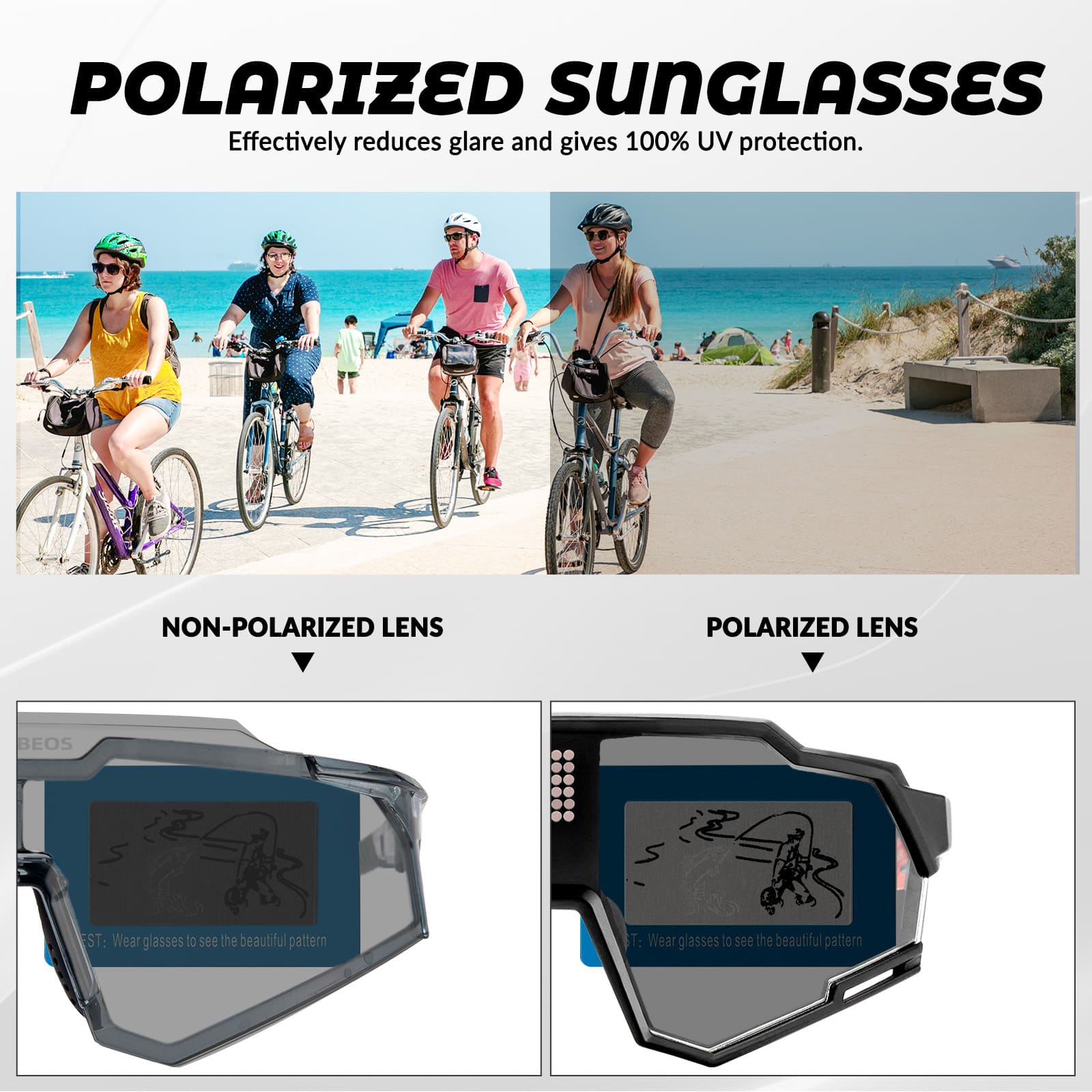 ROCKBROS anti-glare smart LCD adaptive cycling glasses for road cycling and outdoor riding