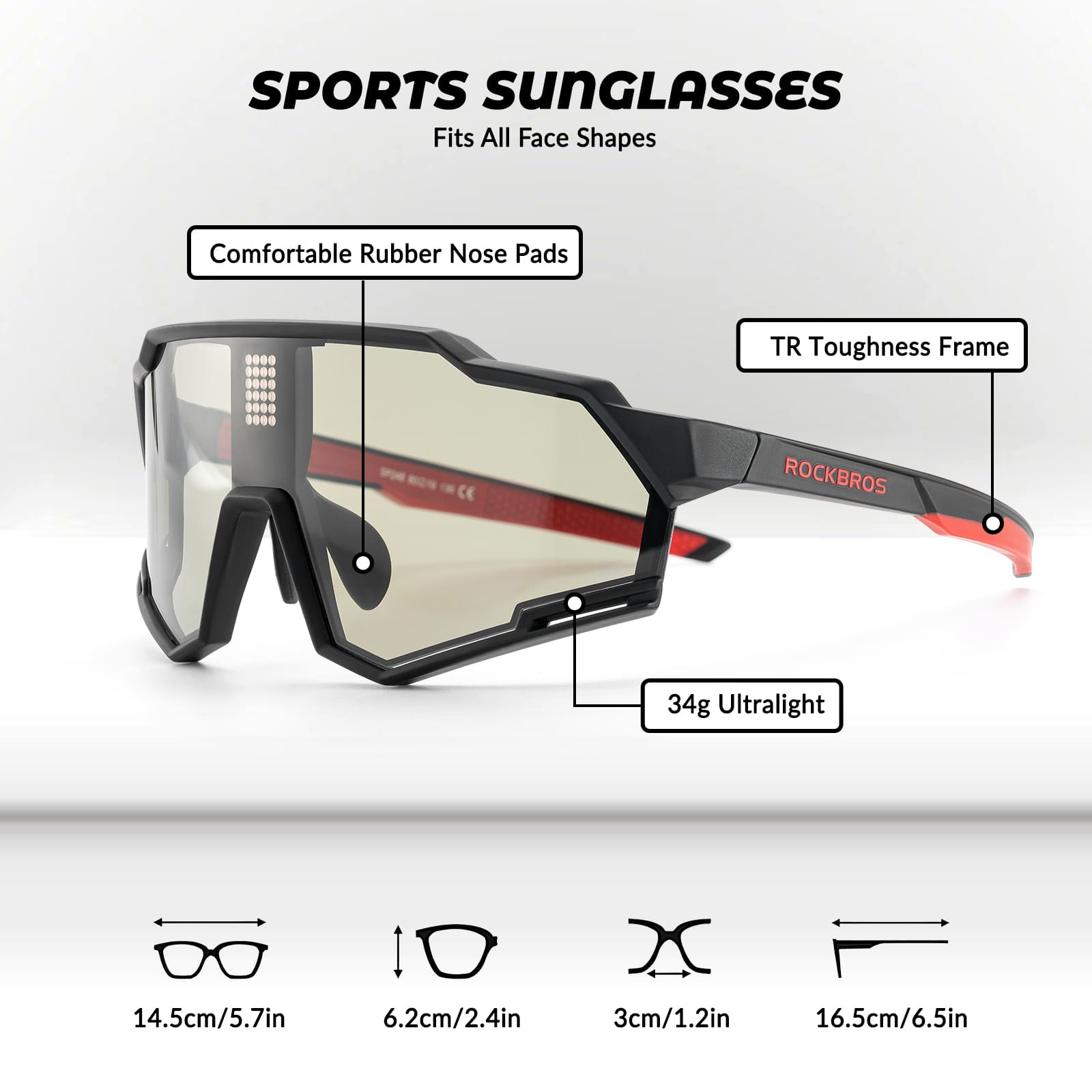 ROCKBROS anti-glare smart LCD adaptive cycling glasses for road cycling and outdoor riding