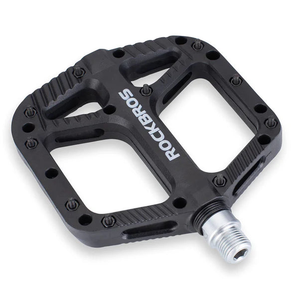 ROCKBROS Anti-Slip Wide Nylon Comfort Bike Pedals with Cr-Mo Steel Spindle, Sealed DU Bearings, and 9/16 Inch Fit
#Color_Black