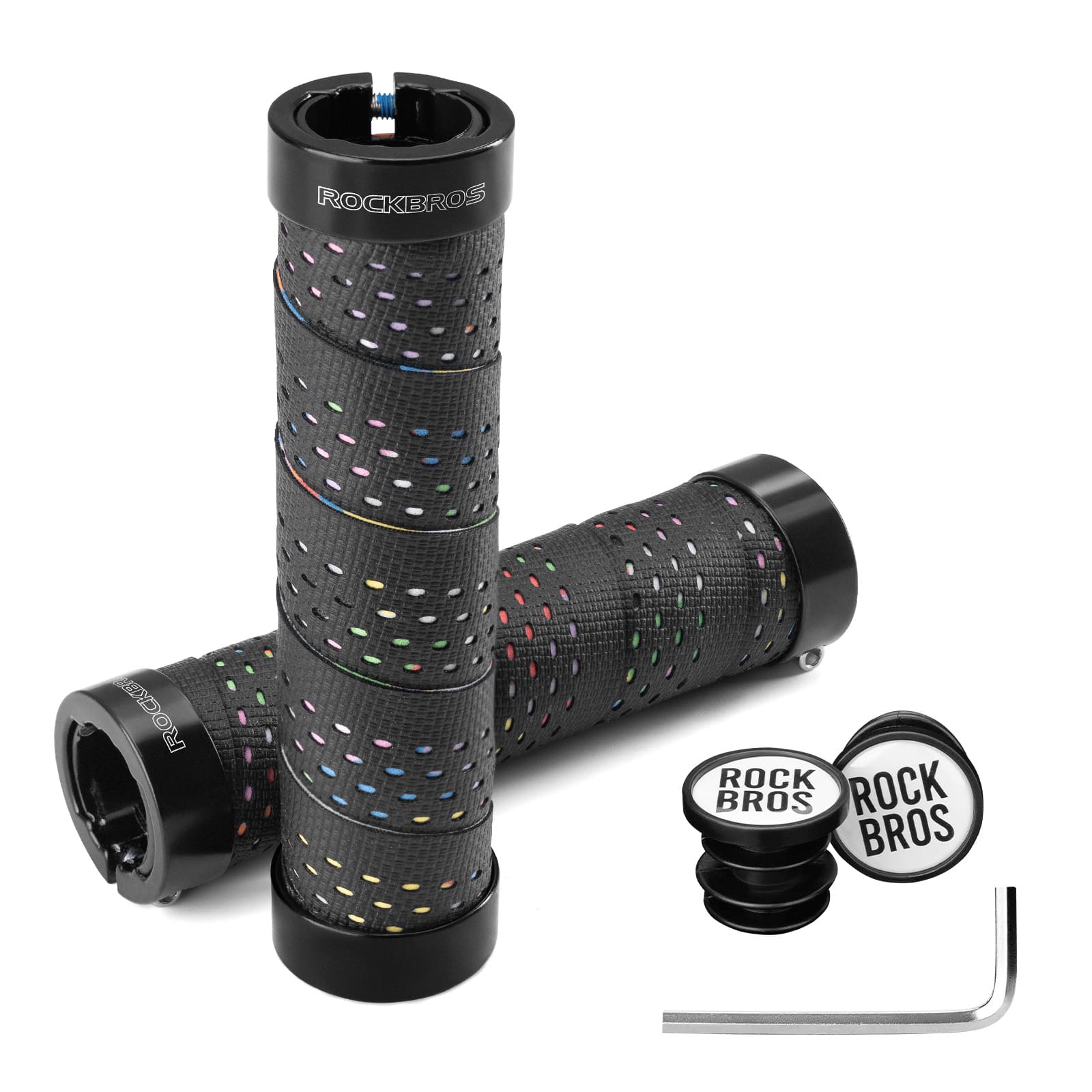 ROCKBROS anti-slip wrap bike handlebar tape with double lock rings for mountain bikes
#Color_Black