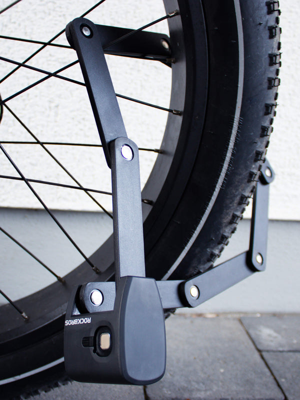 ROCKBROS anti theft bike lock secured on bicycle frame