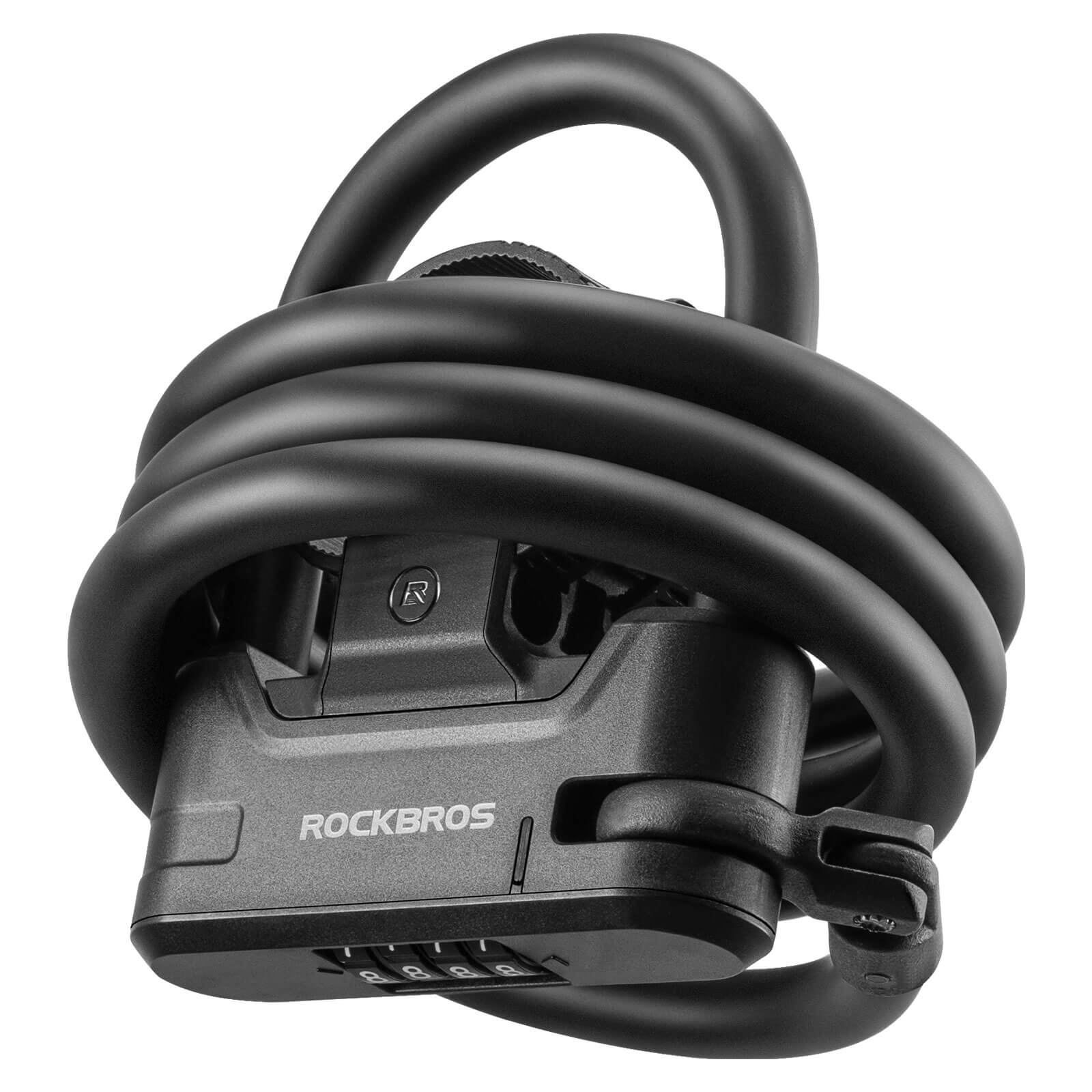 ROCKBROS anti-theft electric scooter U lock with steel cable for helmet and scooter security