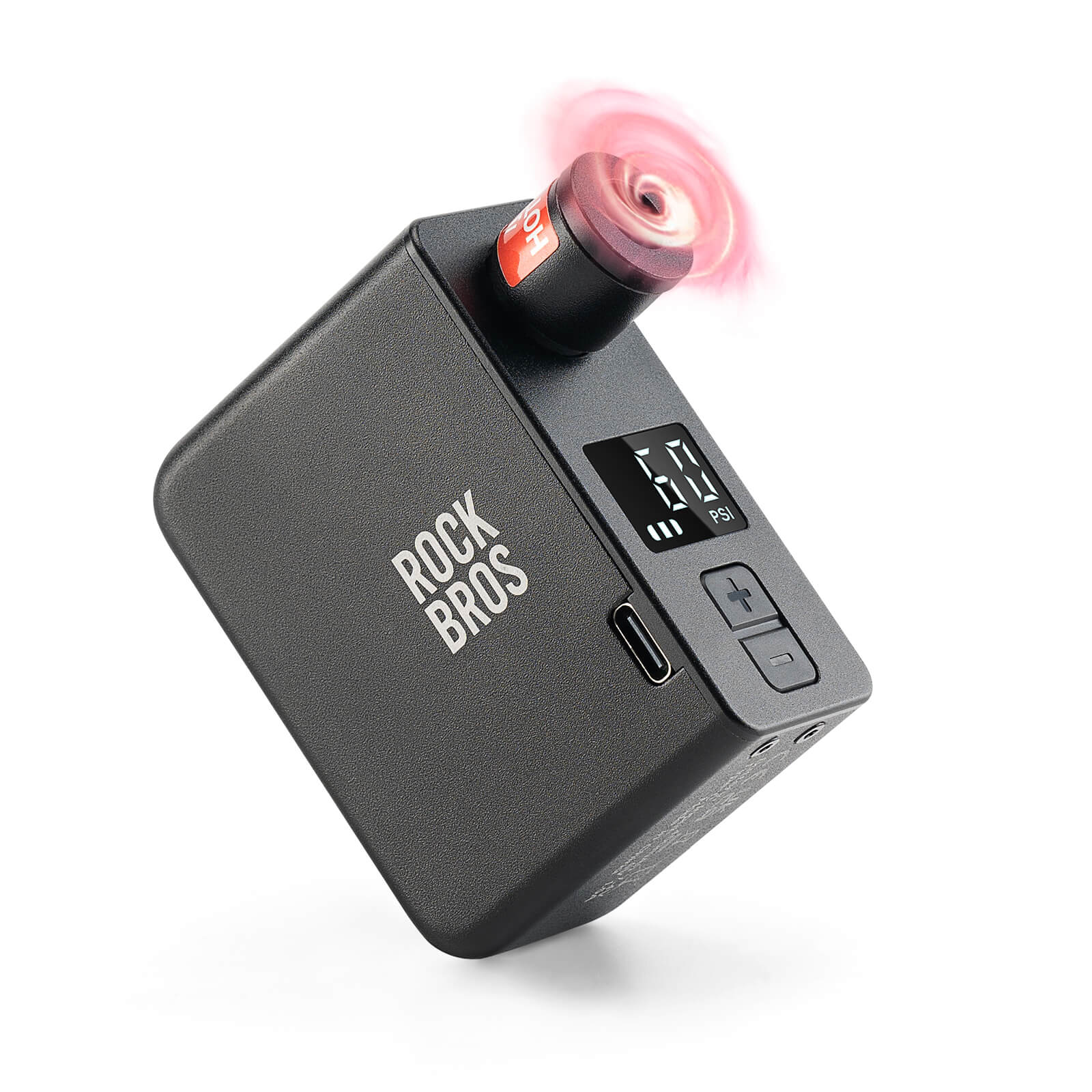 ROCKBROS AS1 Pro Mini Bike Pump – 120PSI Electric Inflator for Road & Mountain Bikes