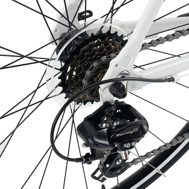 ROCKBROS beginner road bike with aluminum frame and 700C wheels
#Color_White