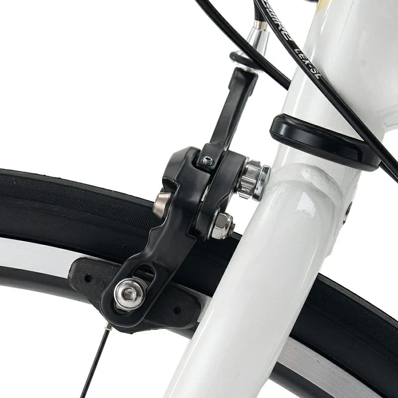 ROCKBROS beginner road bike with aluminum frame and 700C wheels
#Color_White