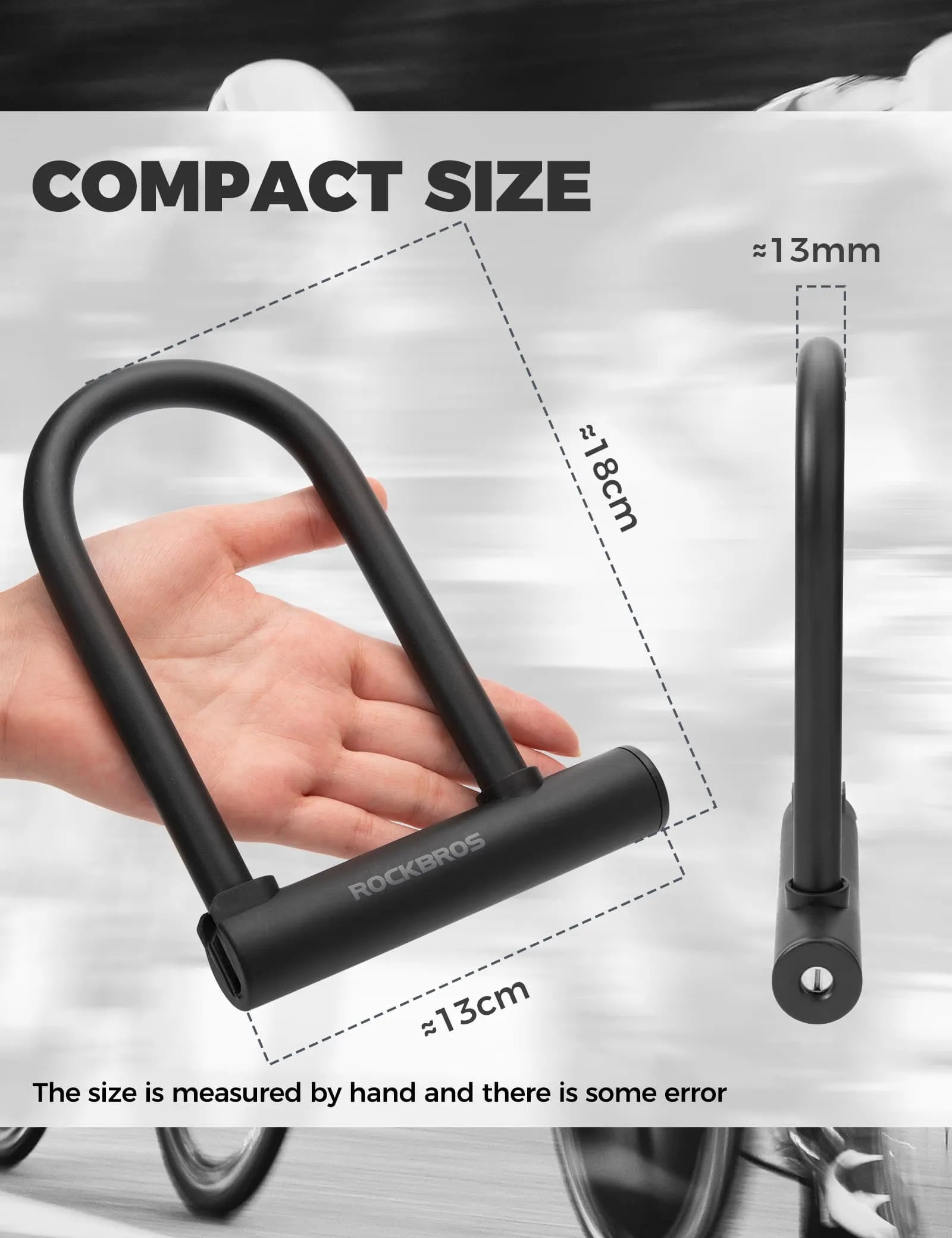 rockbros bike carbon steel anti theft u lock 13mm heavy duty with mounting bracket silicone coated for commuting 