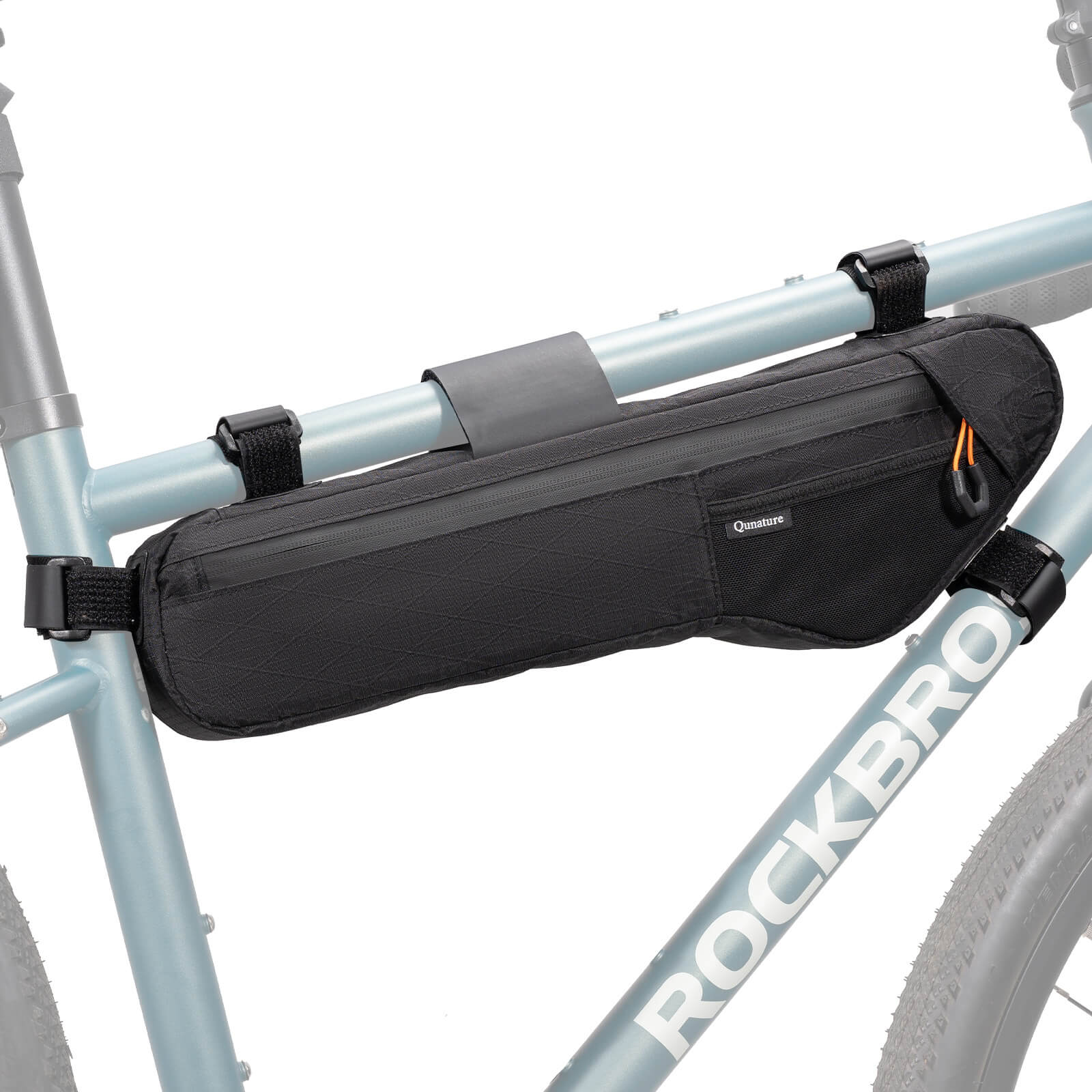 Qunature waterproof bike down tube frame bag for gravel and bikepacking, available in 3.5L, 4.2L, and 5L capacities.
#Color_Black