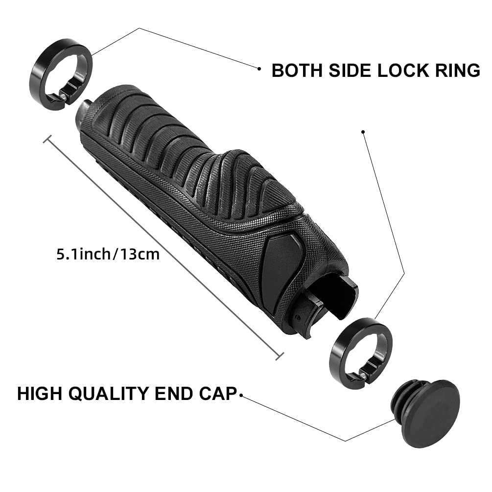 ROCKBROS bike handle grips with ergonomic design and lock-on clamps for MTB
#Color_Black