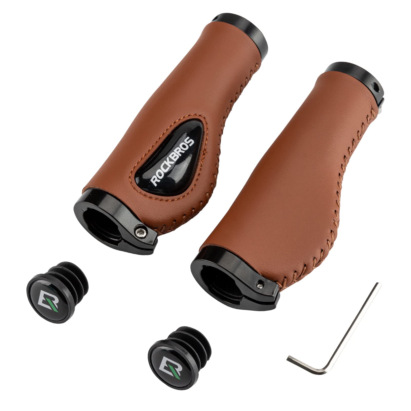ROCKBROS bike handlebar grips showing ergonomic design and comfort
#Color_Brown