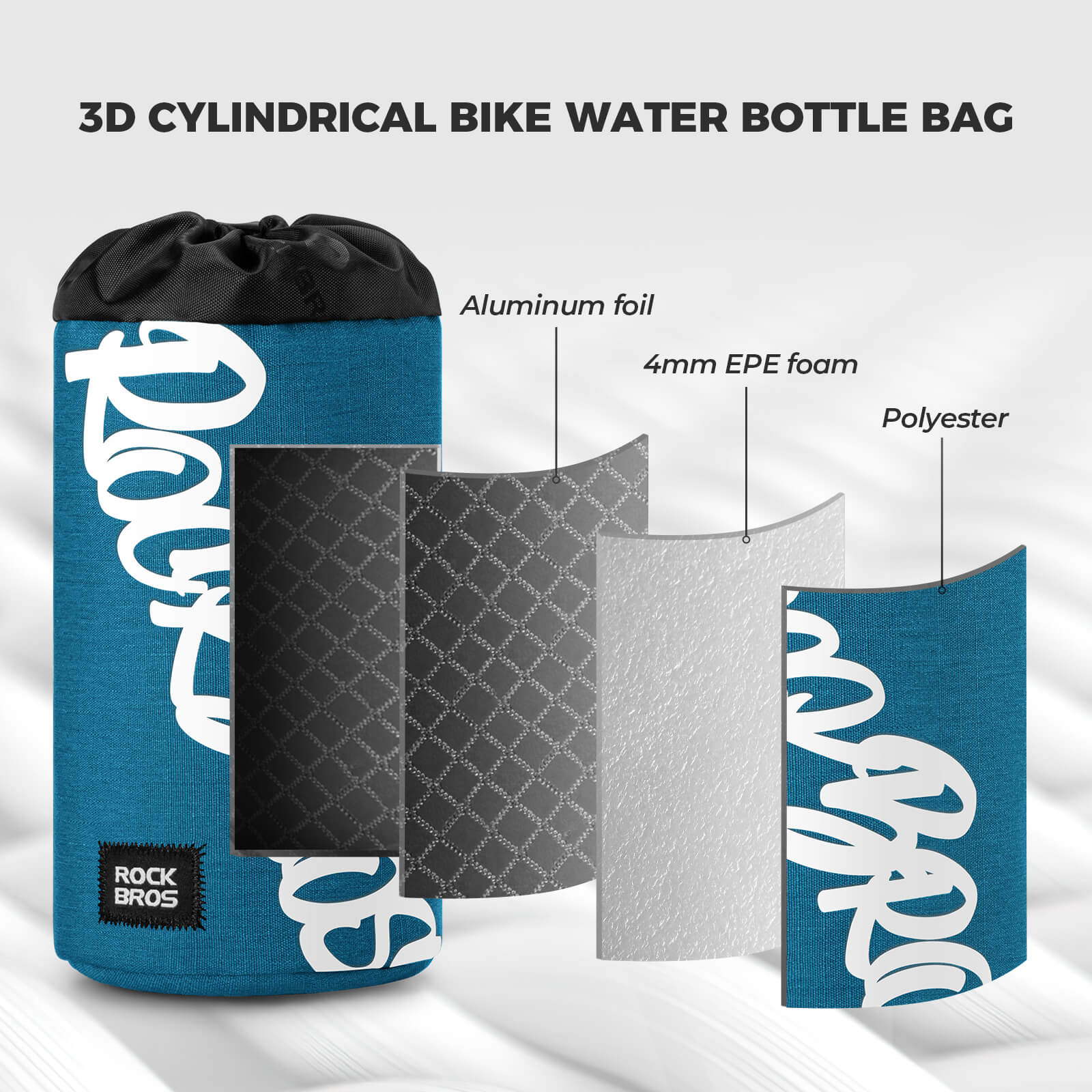 ROCKBROS Bike Handlebar Water Bottle Bag
#Color_Blue