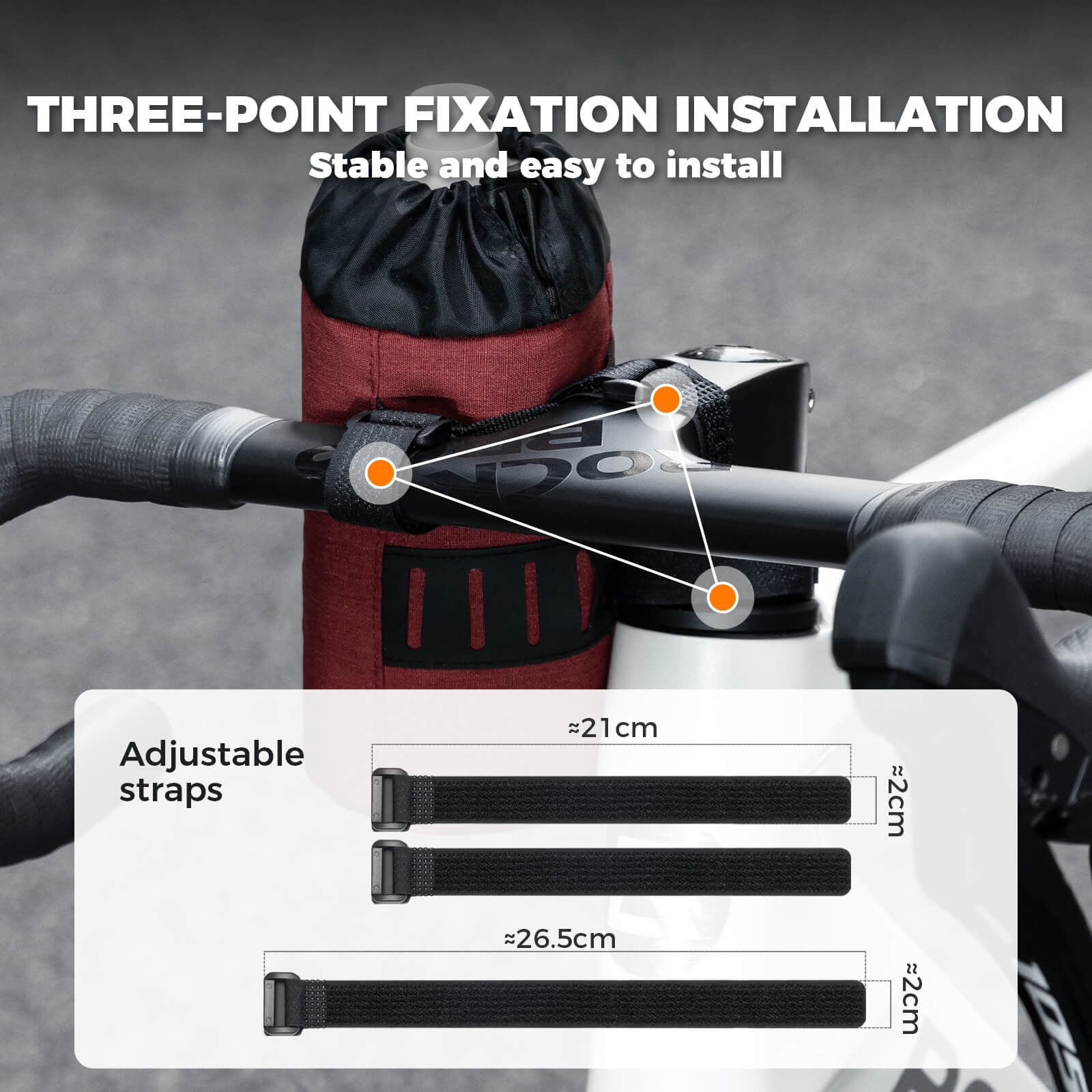 ROCKBROS Bike Handlebar Water Bottle Bag