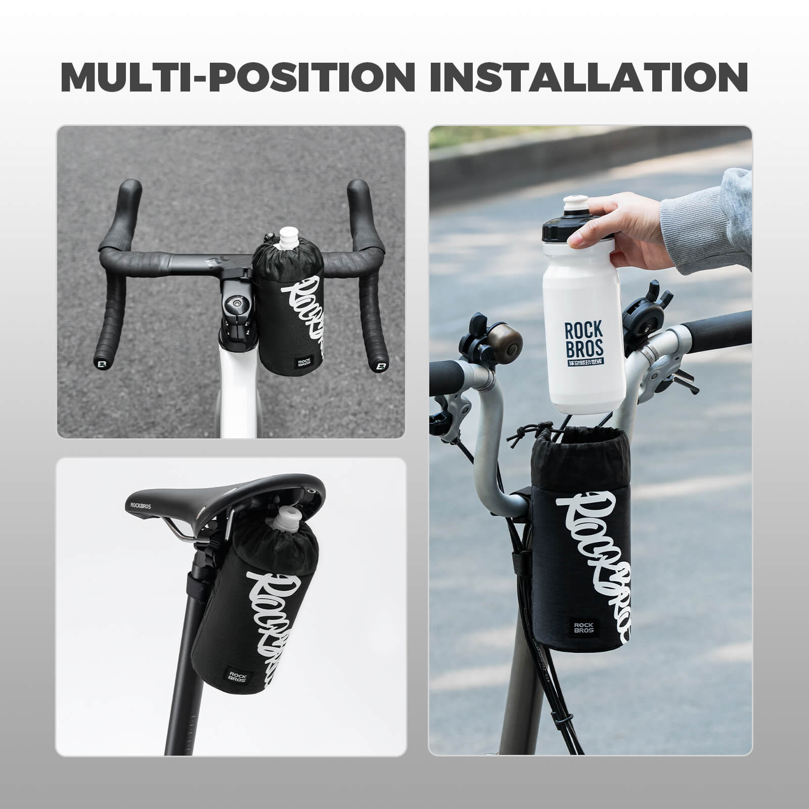 ROCKBROS Bike Handlebar Water Bottle Bag