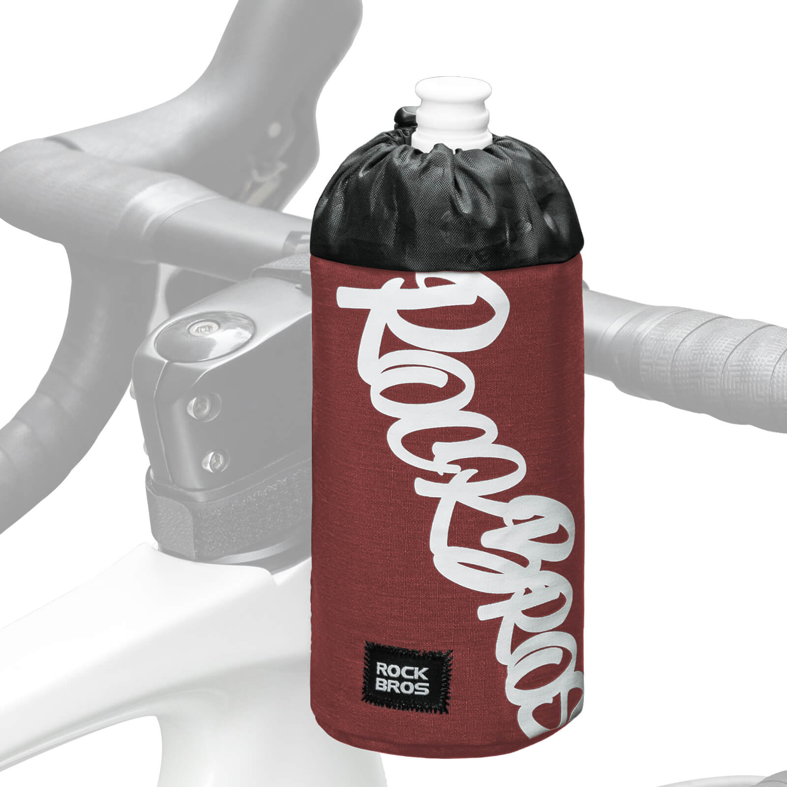 ROCKBROS Bike Handlebar Water Bottle Bag
#Color_Red