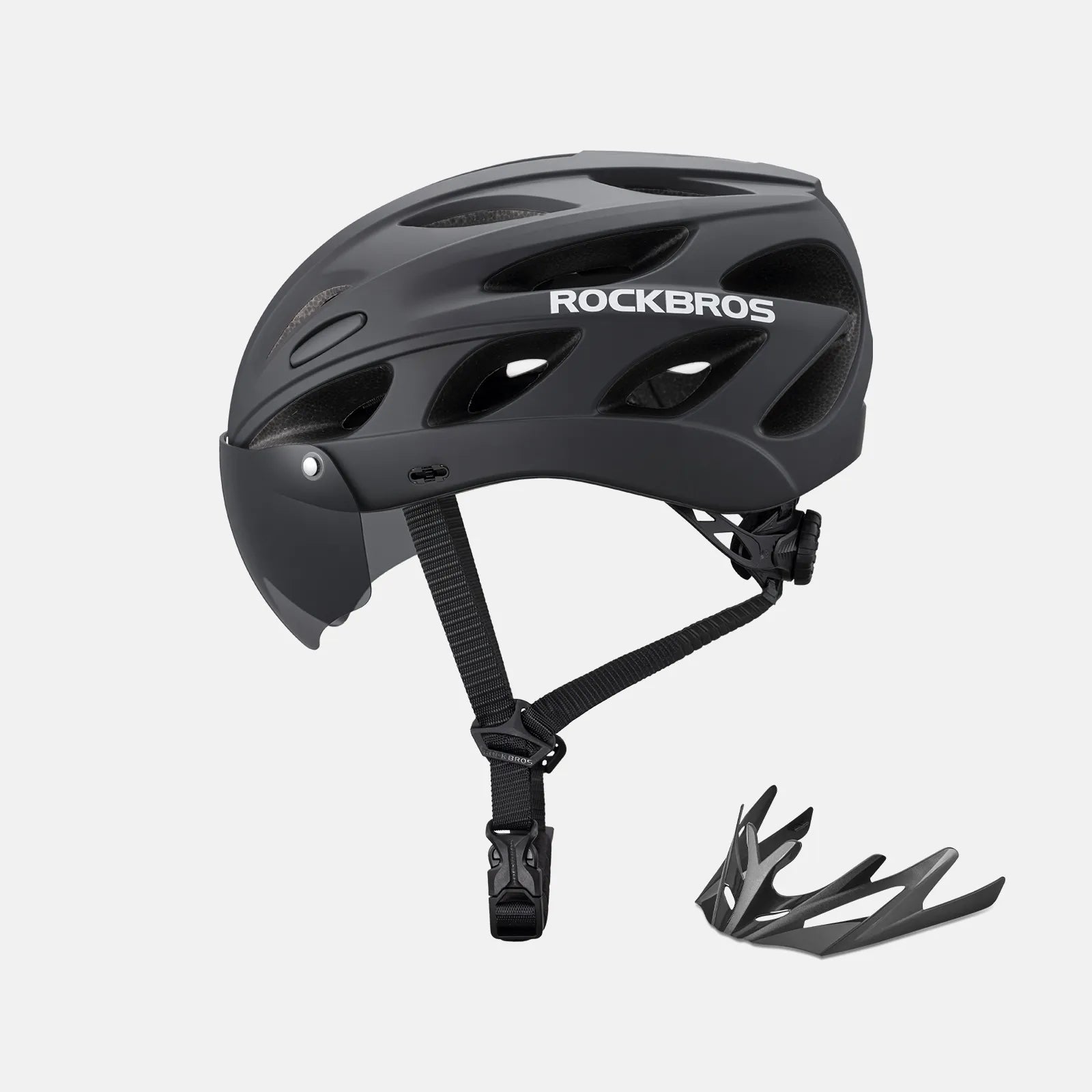 ROCKBROS bike helmet with adjustable sizes for men and women
#Color_Black