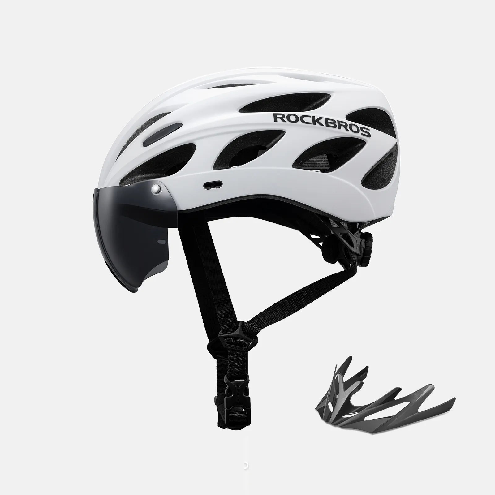 ROCKBROS bike helmet with adjustable sizes for men and women
#Color_White