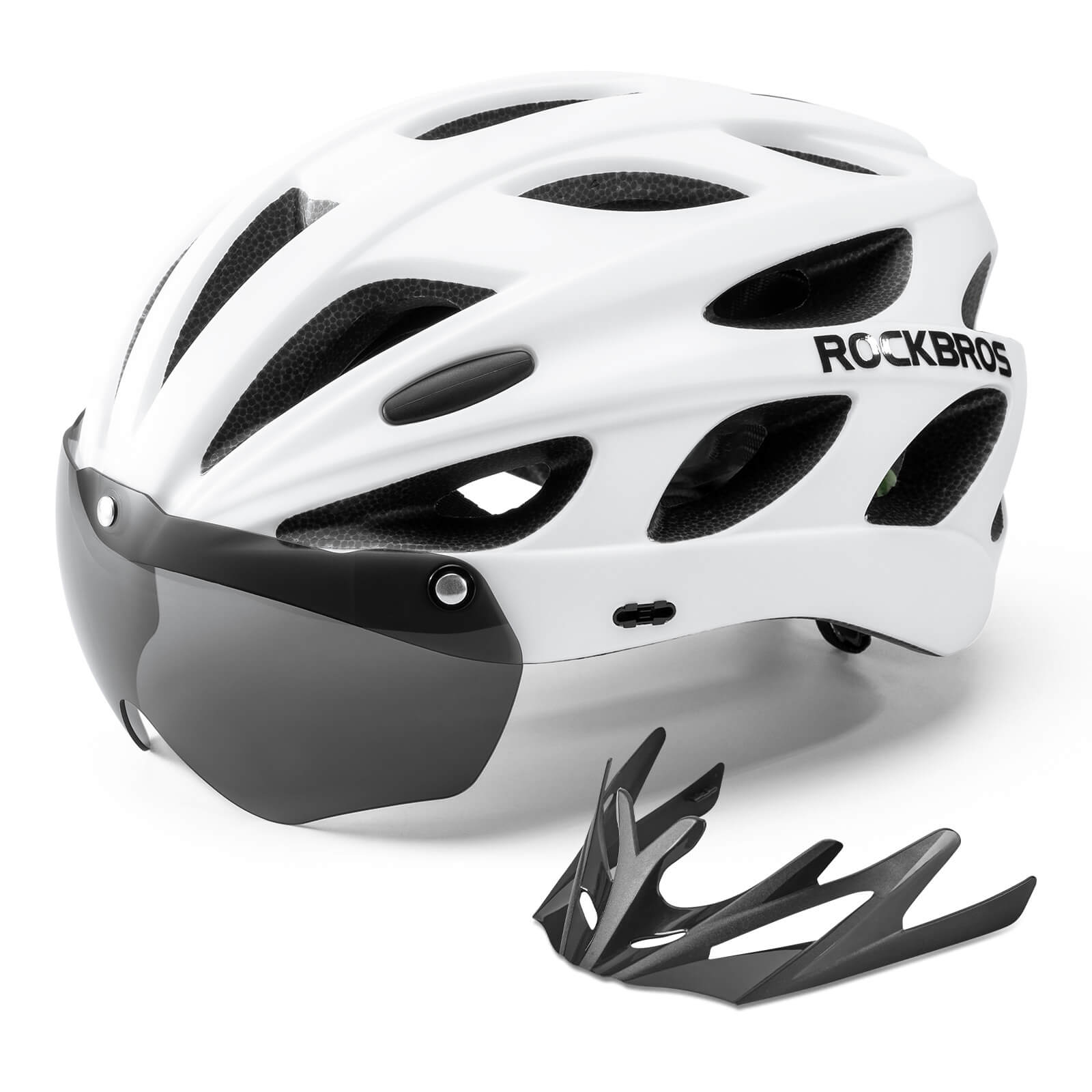 ROCKBROS bike helmet with adjustable sizes for men and women
#Color_White